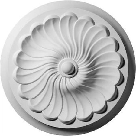 DWELLINGDESIGNS 12.25 in. OD x 2.25 in. P Architectural Accents - Flower Spiral Ceiling Medallion DW2572327
